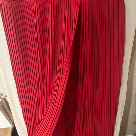 Anthropologie | Tracey Reese Red Pleated Midi Dress - Picture 9 of 9